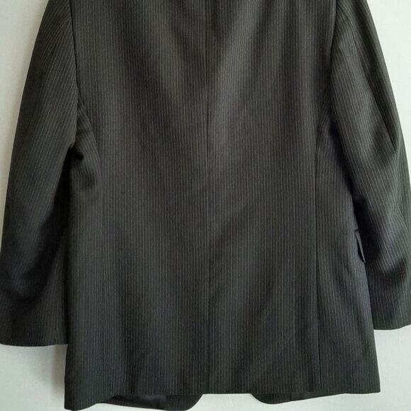 CHAPS / 100% Wool Pinstripe Blazer Jacket Black Men's Sz 36 S - Picture 9 of 13